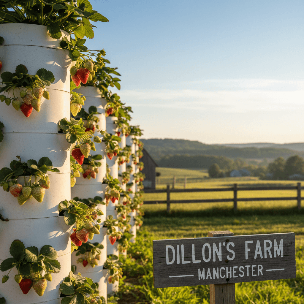 Outdoor vertical towers catching natural sunlight