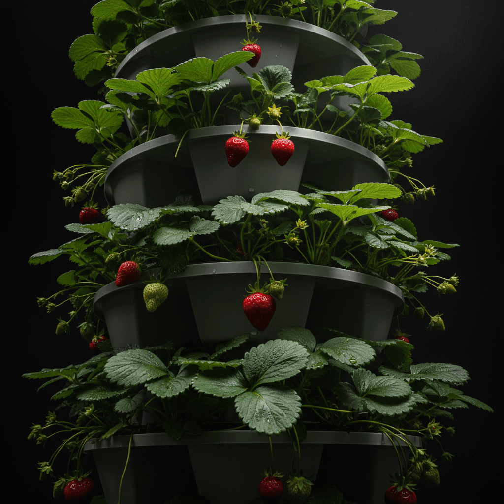 Vertical stacking of growing tiers maximizing yield in compact space