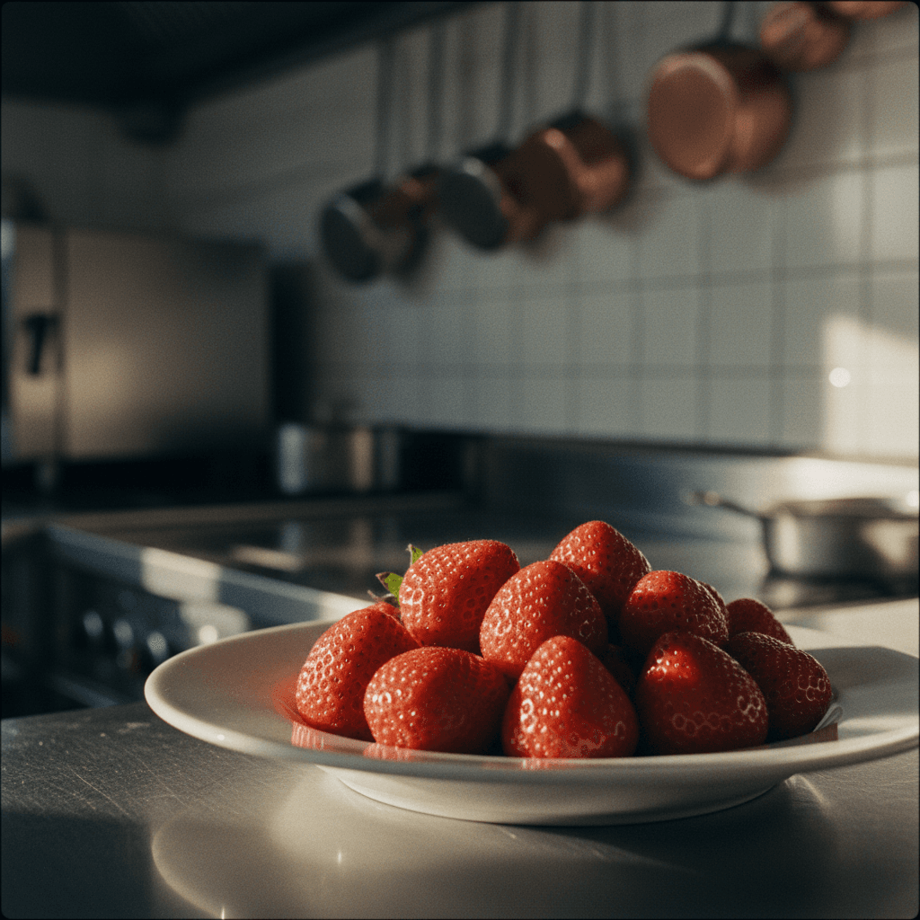 Premium quality strawberries ready for kitchen use