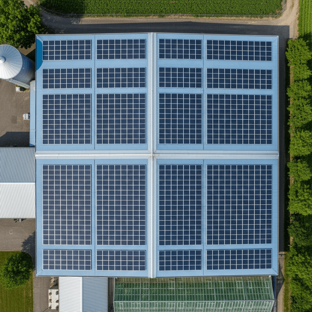 Solar panels powering Dillon's Strawberry Farm
