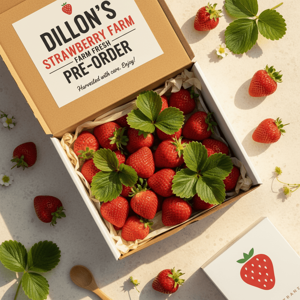 Pre-order strawberry box ready for delivery
